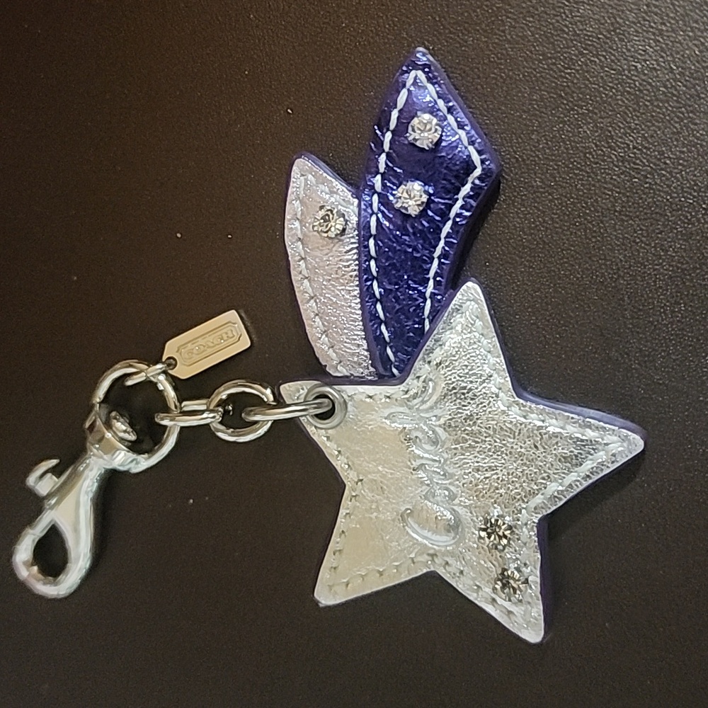 Coach Metallic Silver/purple Shooting Star Bag Charm SILVER - Picture 7 of 7